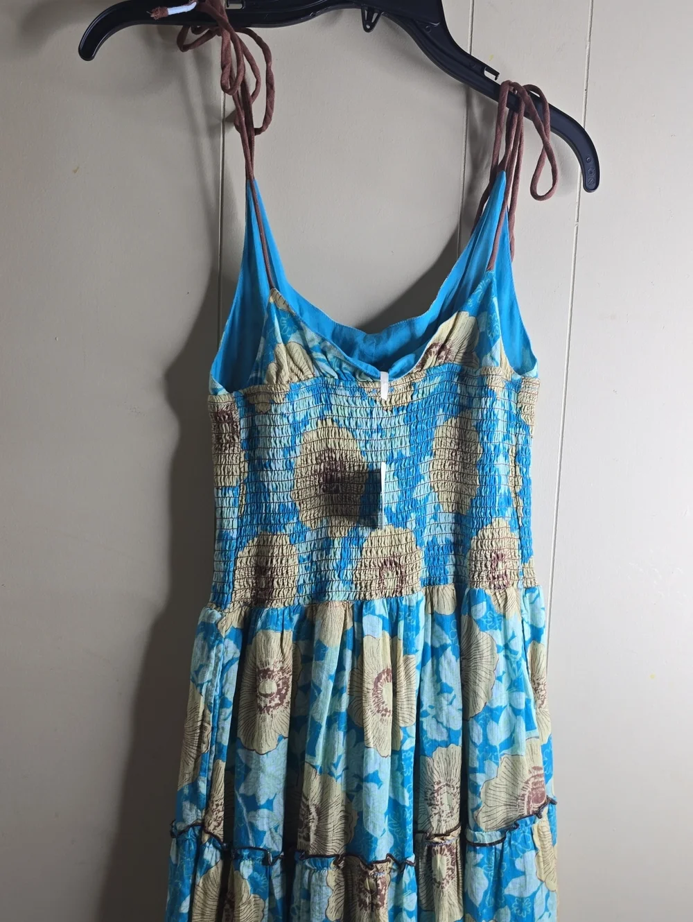 Free People Adriel Tie Strap Tiered Midi Dress Size Small